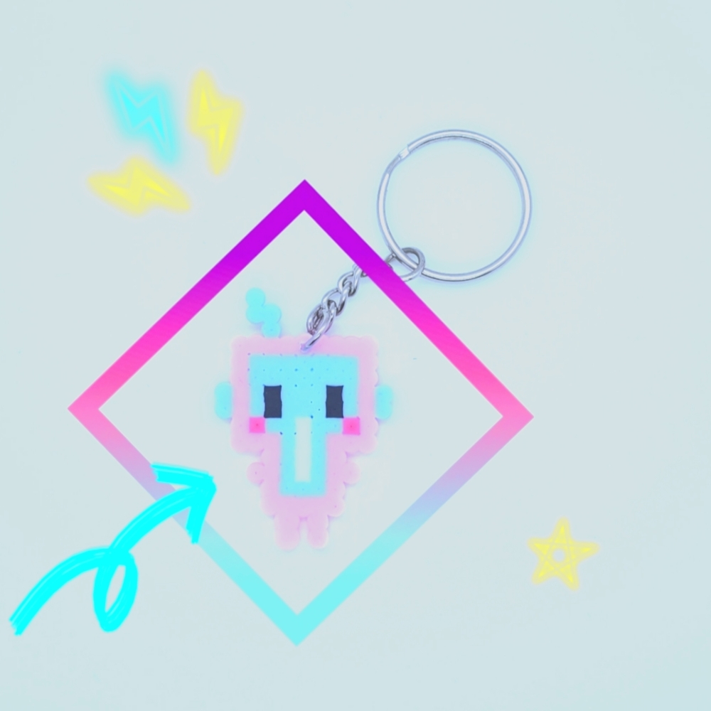 Kawaii Tiny Robot Sprite Keychain